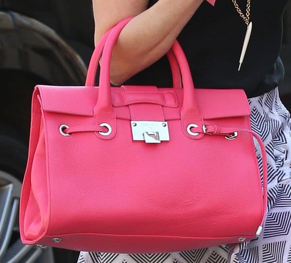 Reese Witherspoon's cute pink satchel by Jimmy Choo
