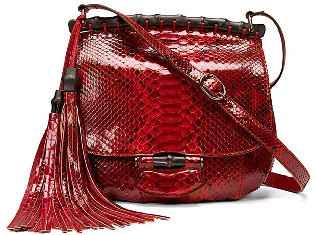 Gucci "Nouveau" Python Shoulder Bag in Red
