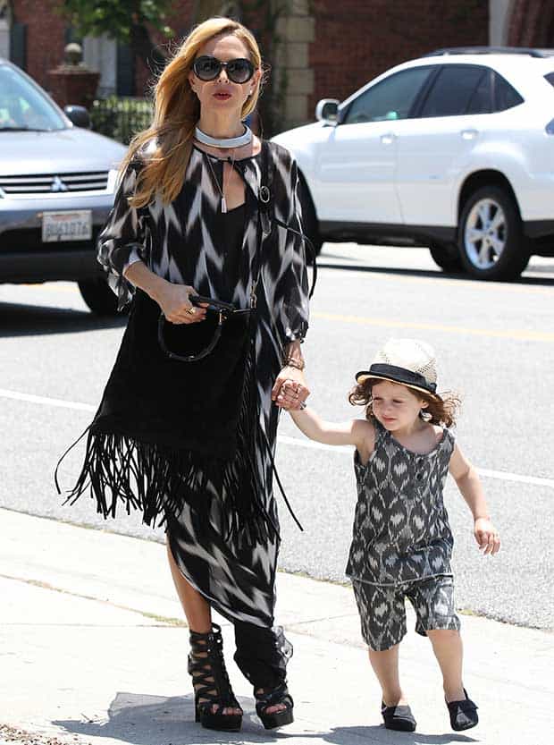 Rachel Zoe with son Skyler at Brentwood Country Mart in Los Angeles on June 14, 2014
