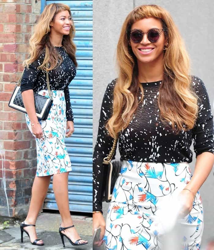 Beyonce in paint-splattered Generation Love shirt visits an art gallery in London