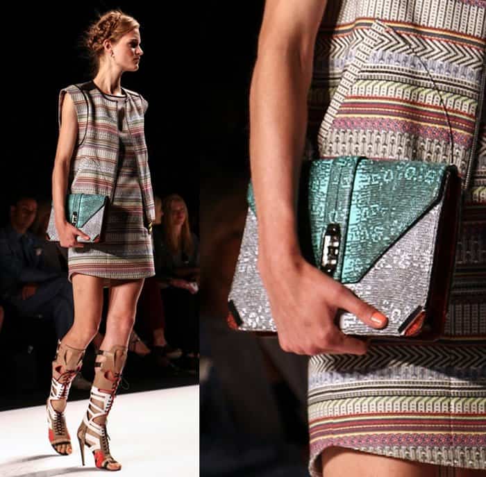 Bag modeled at Mercedes-Benz New York Fashion Week Spring/Summer 2014 on September 6, 2013