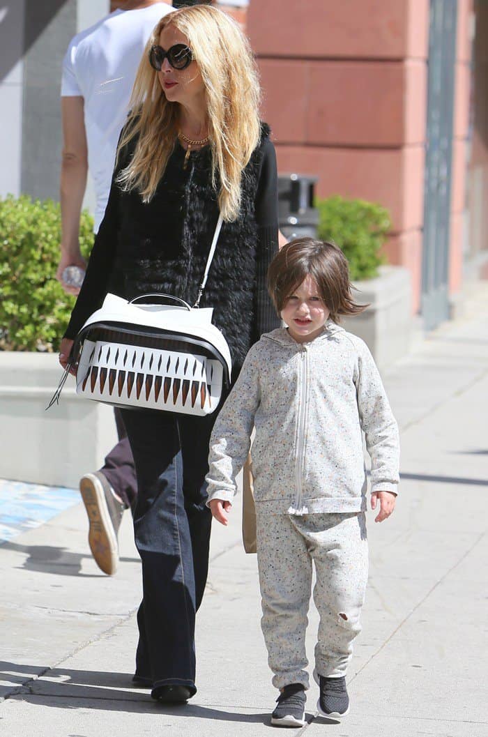 Rachel Zoe with her son Skyler spotted outside Go Greek Yoghurt in Beverly Hills on April 25, 2016
