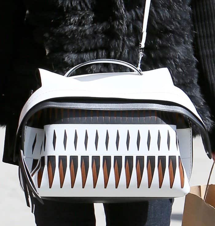 Rachel Zoe toted a white Tod's Wave bag