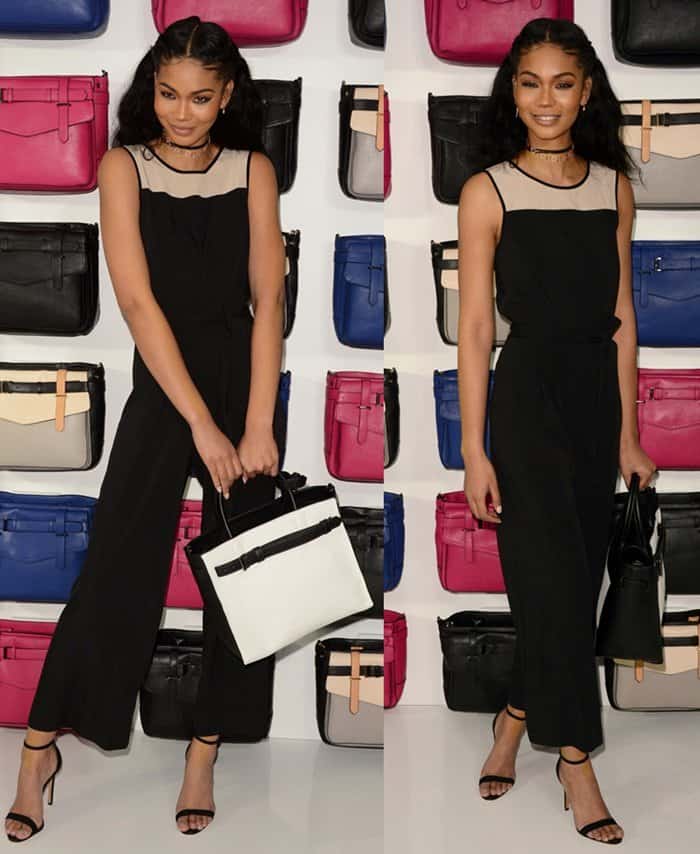 Chanel Iman arrives at the launch dinner for the Reed x Kohl’s Collection at the Kohl’s PR Showroom in New York City