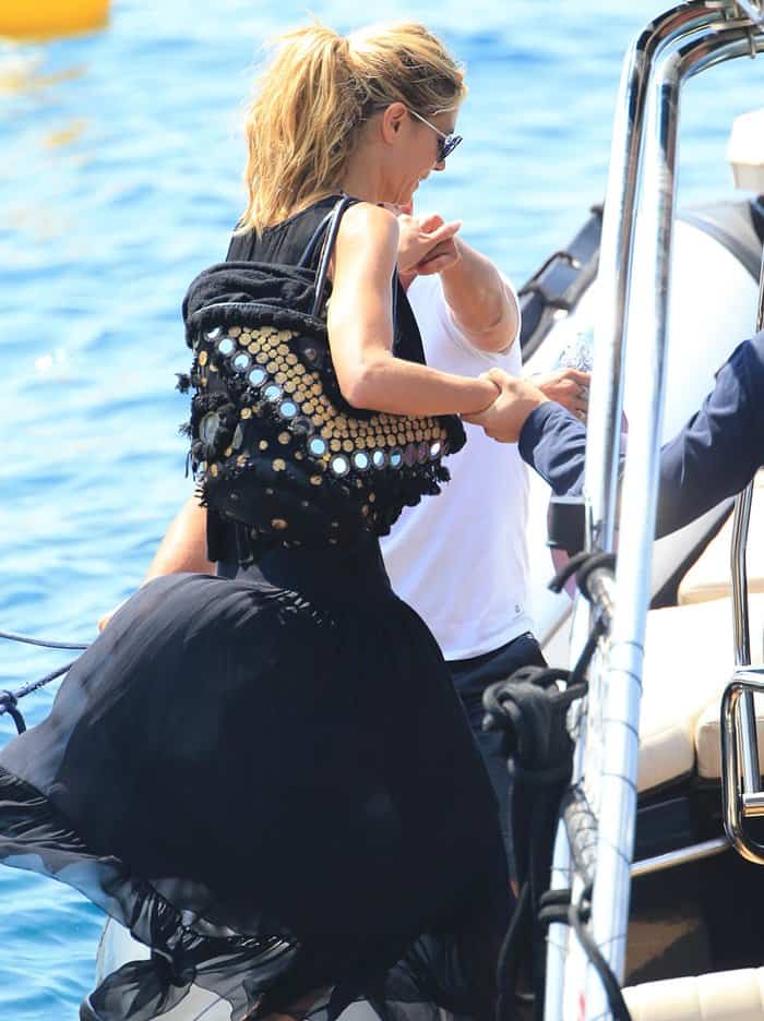 Heidi Klum was spotted wearing a beachy black ensemble