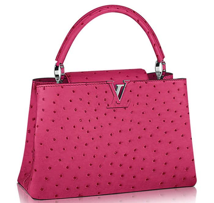 Louis Vuitton Capucines MM in Pink Ostrich