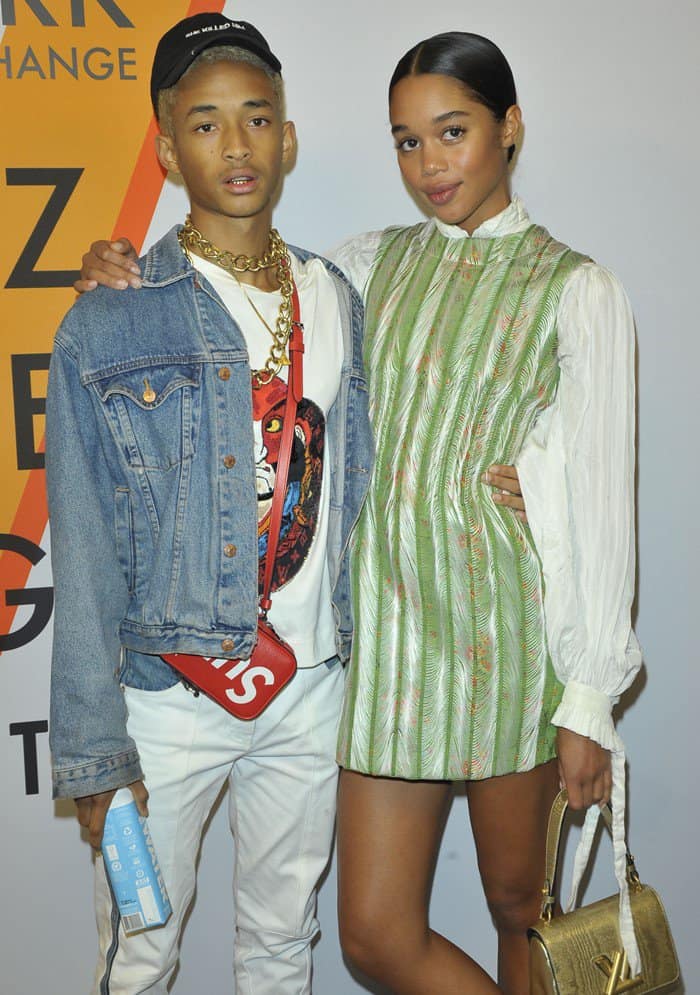 Jaden Smith with Laura Harrier at the Louis Vuitton Exhibition launch.