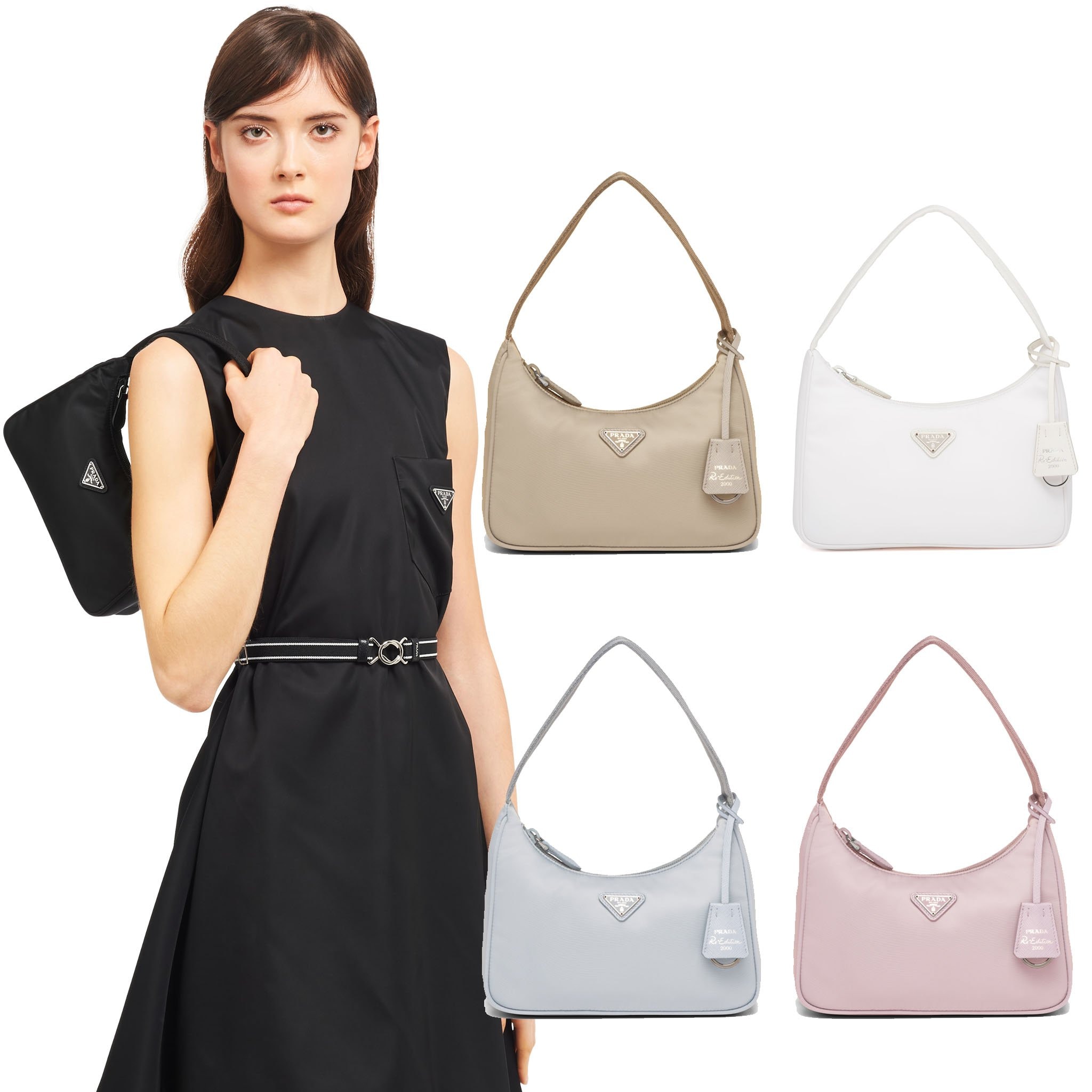 The Re-Nylon Re-Edition comes in a variety of colors, from the classic neutrals to cornflower blue and alabaster pink