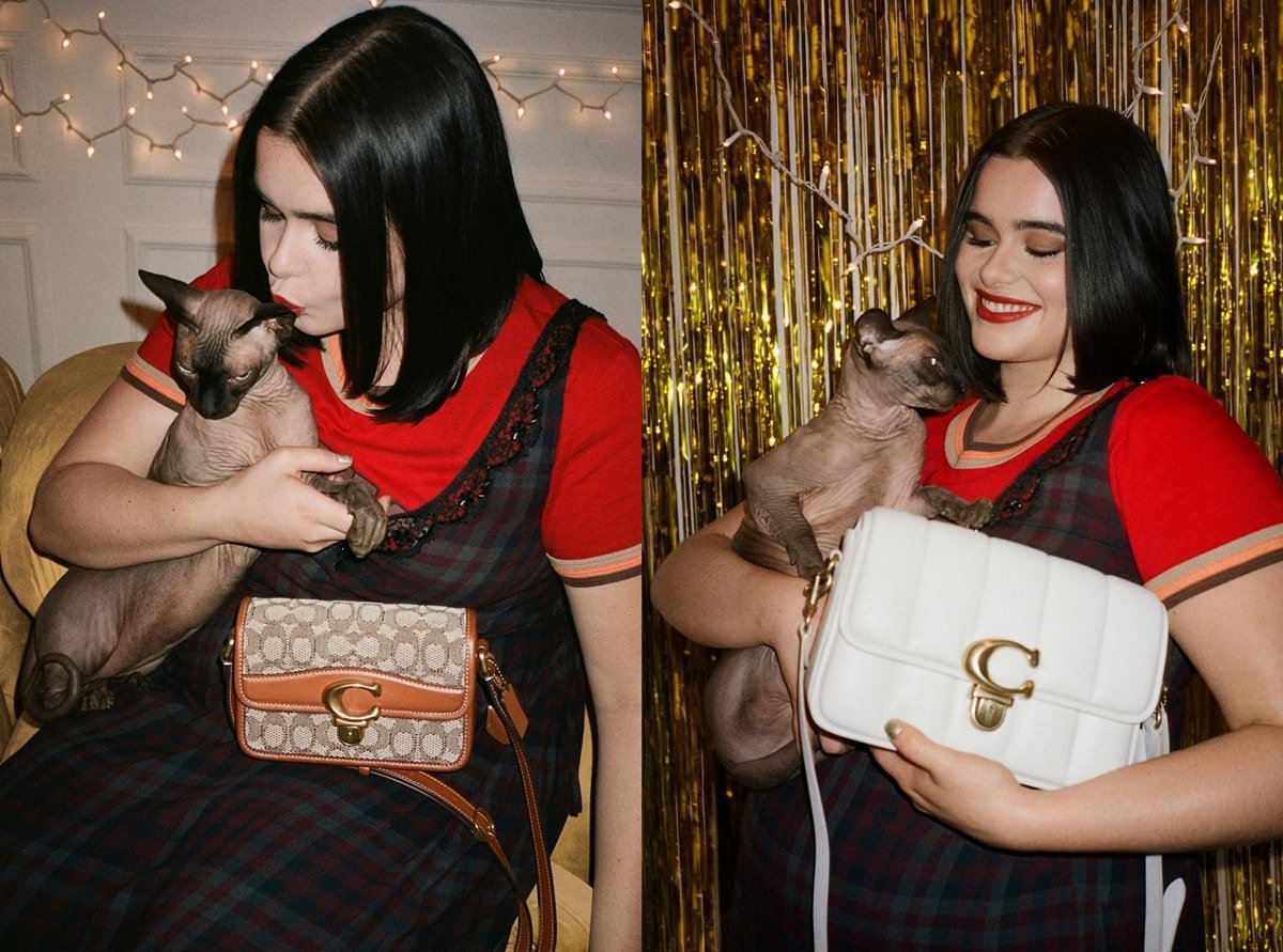 Euphoria star Barbie Ferreira and her cat star in Coach's Give A Little Love holiday season campaign