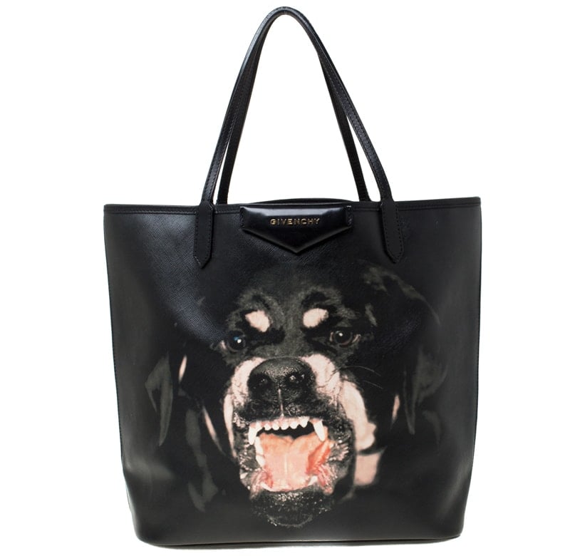 Here's an Antigona satchel designed with the brand's unique Rottweiler print