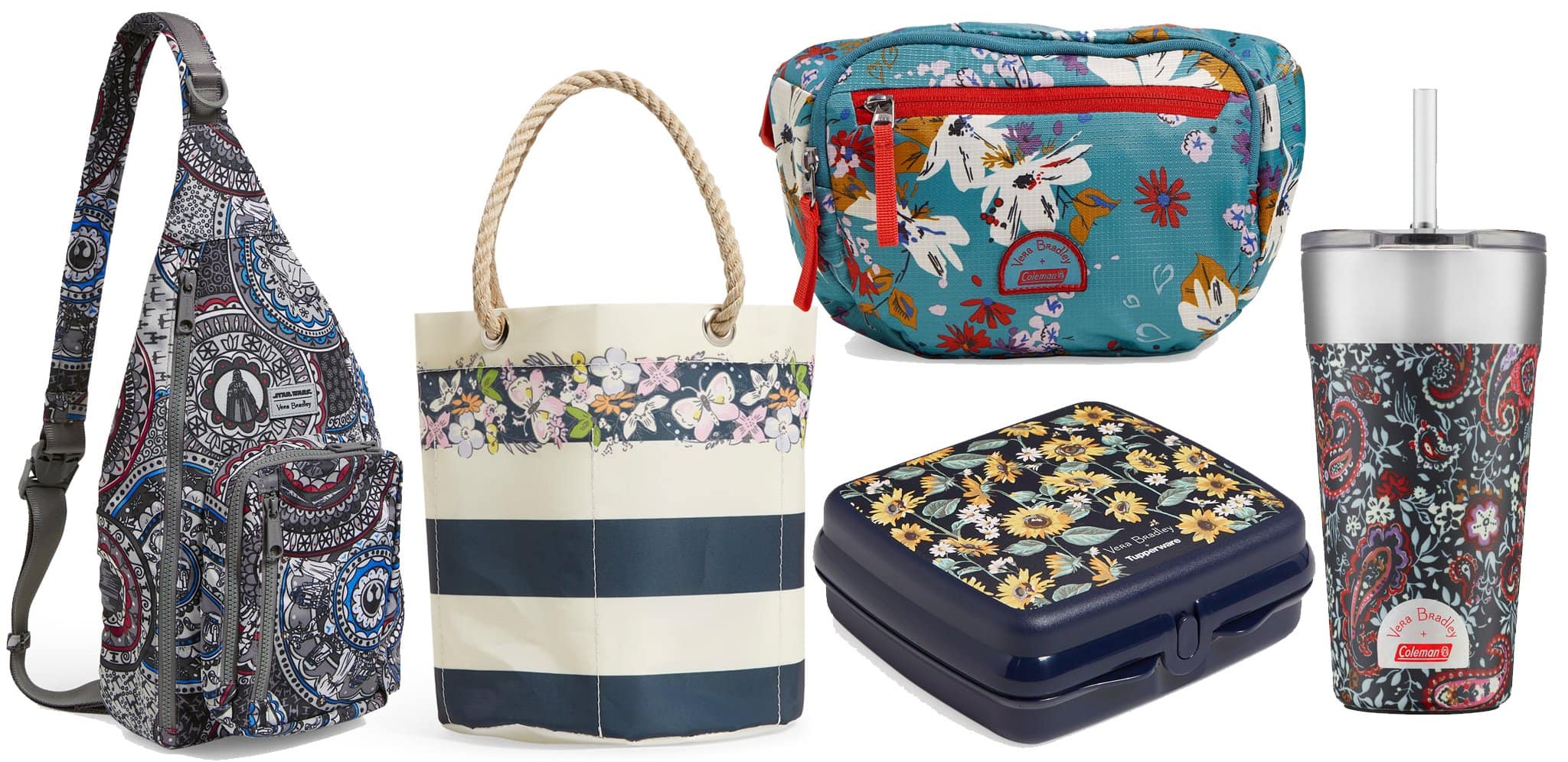 Vera Bradley has collaborated with other brands, including Sea Bags, Coleman, and Tupperware